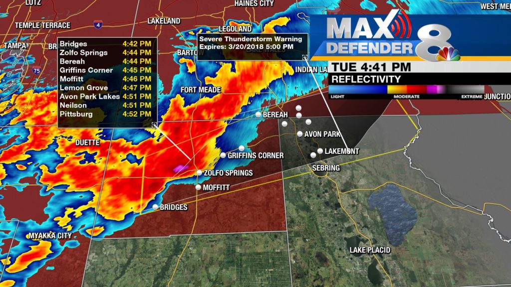 Showing the estimated time of arrival on Baron Lynx radar display.