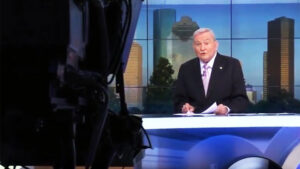 News Anchor Dave Ward delivering the news on KTRK ABC13 in Houston.