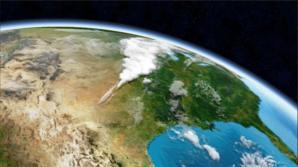 Image showing example of IR Satellite data simulating the view from the International Space Station