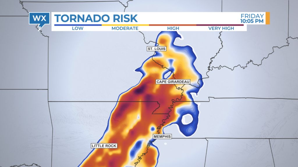 Example of tornado risk data available from The Weather Company