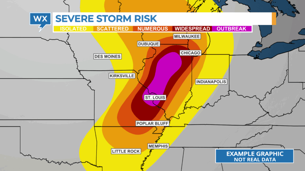 Example of the Convective Outlook using words to indicate storm coverage instead of confusing risk levels.