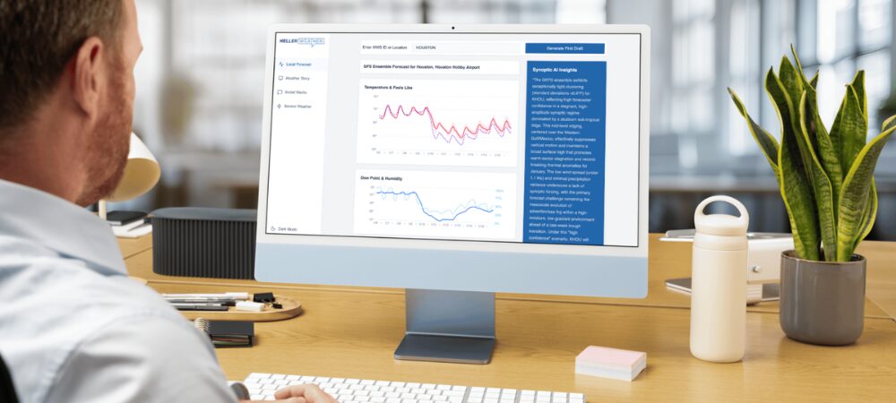 Meteorologist using the HellerWeather AI Tool